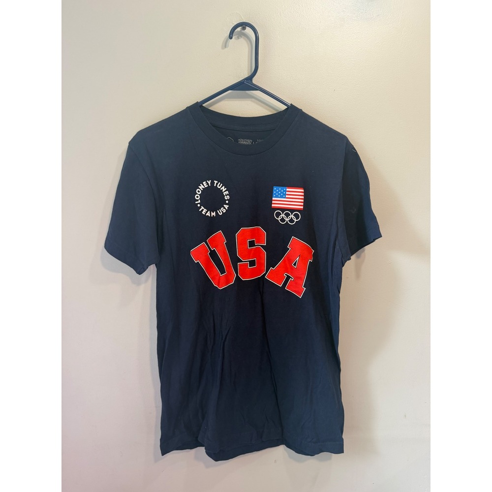 Looney Tunes Team USA Olympic‎ Navy Graphic T-Shirt Bugs Bunny Taz Men M Women L